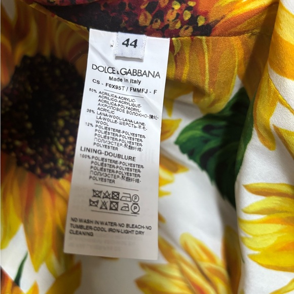 Vintage Dolce and Gabbana Black and Yellow Notch Lapel Tweed Coat - Picture 7 of 9